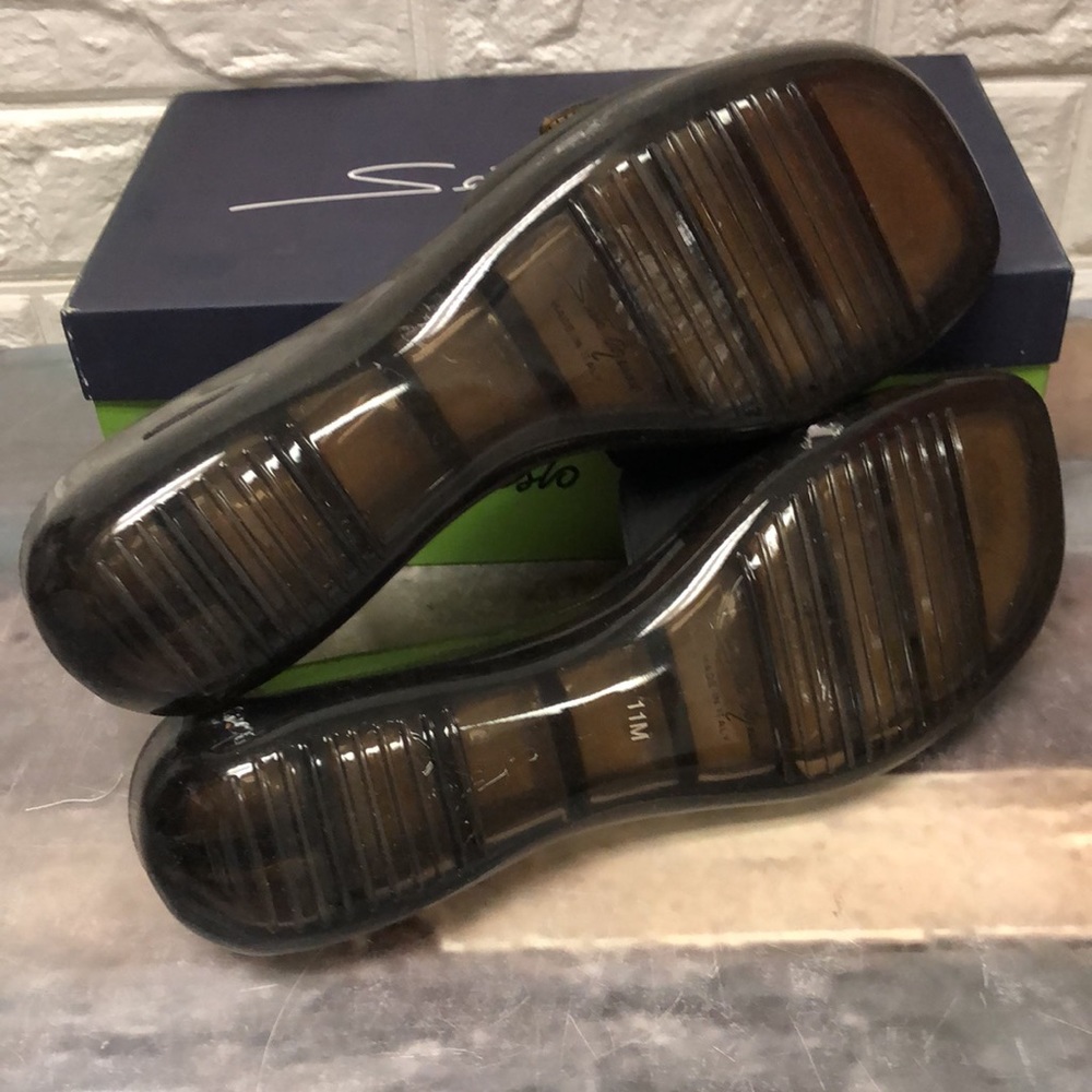 Sesto Meucci black Sachi maxi calf size 11 sandals bubble bottoms made in Italy - Picture 5 of 9